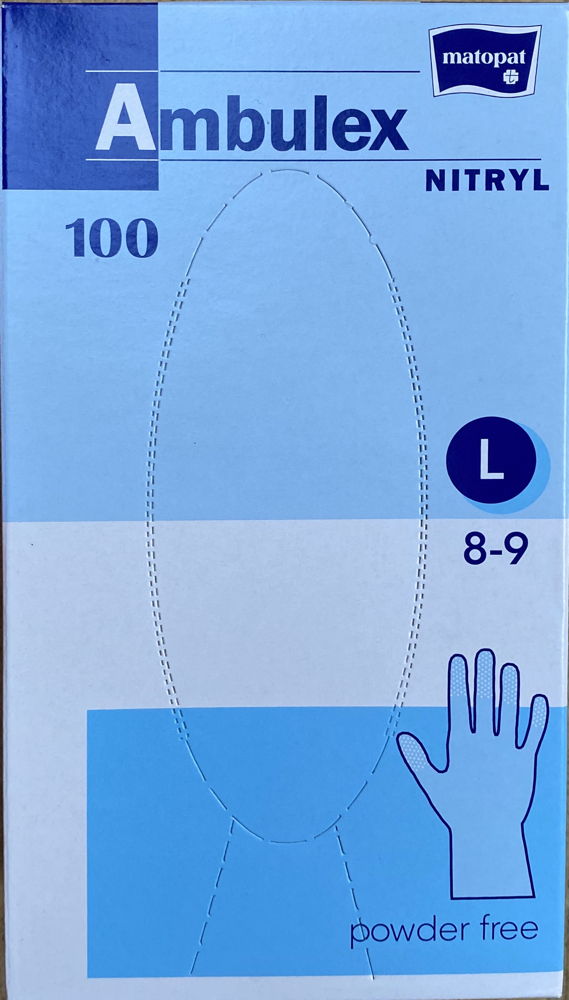 Ambulex Nitryl Handschuhe ungepudert blau - L