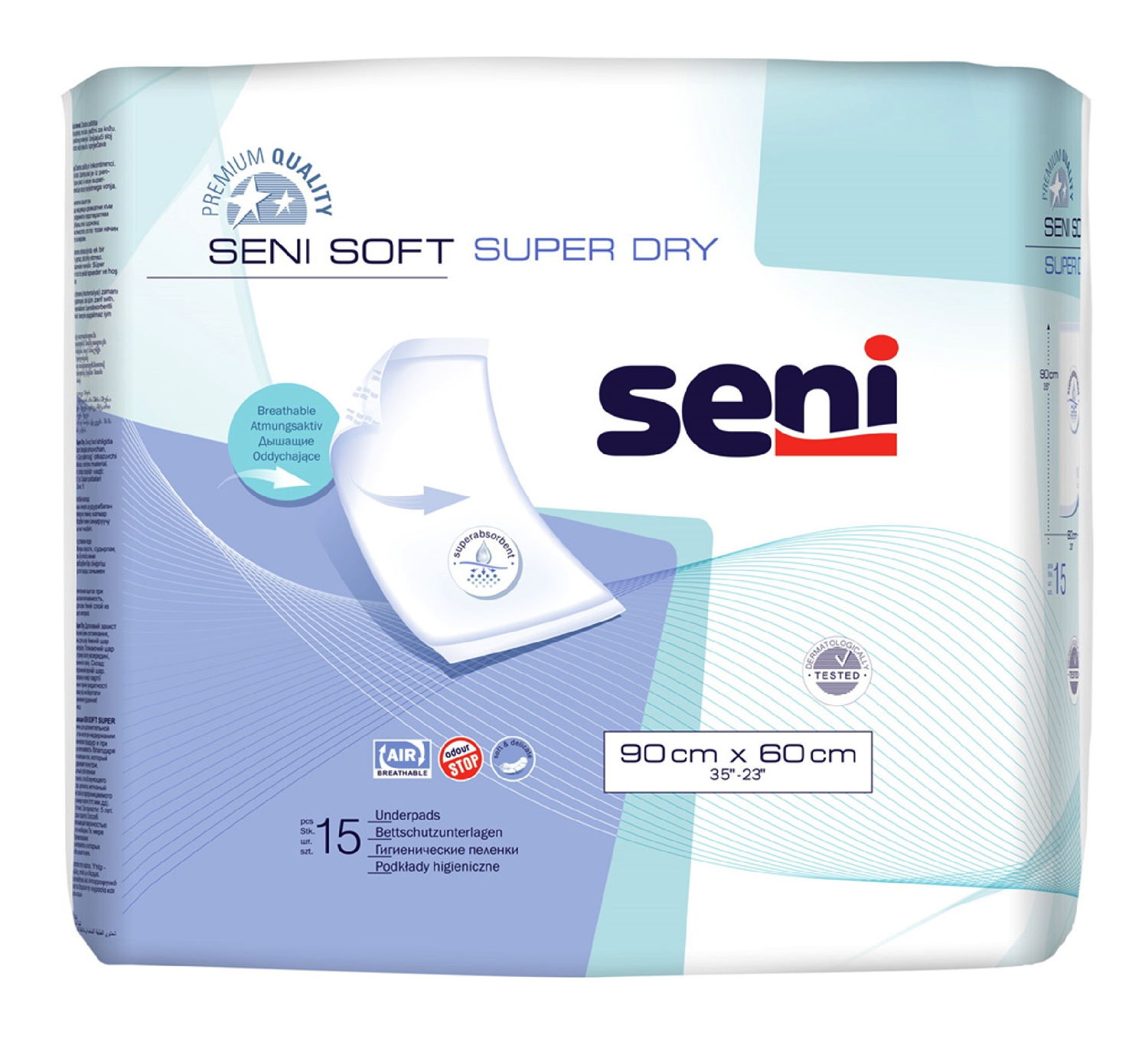 Seni Soft Super Dry 90x60cm - 4 x 15 Stk.