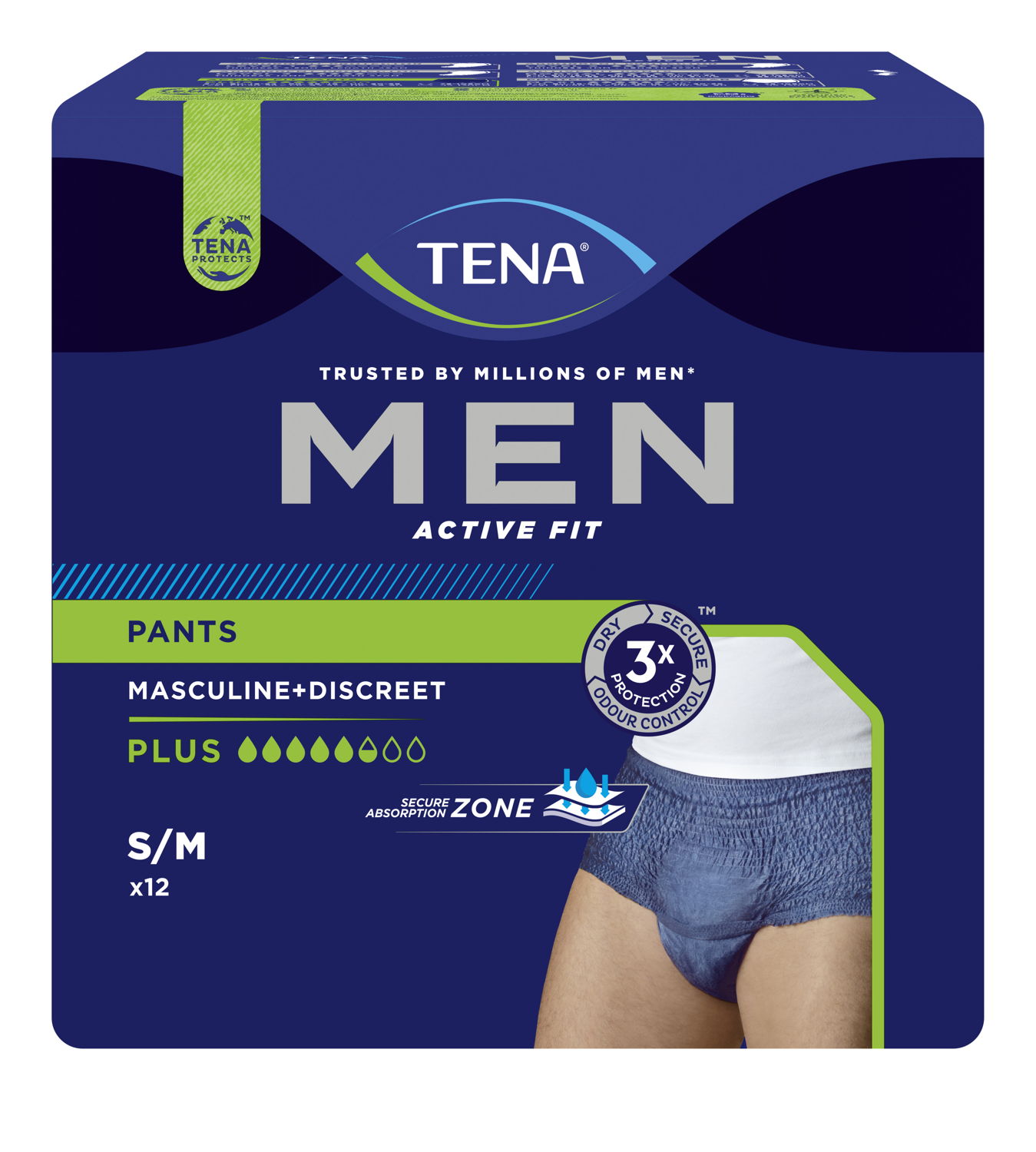TENA Men Active Fit Pants Plus Blau S/M - 12 Stück