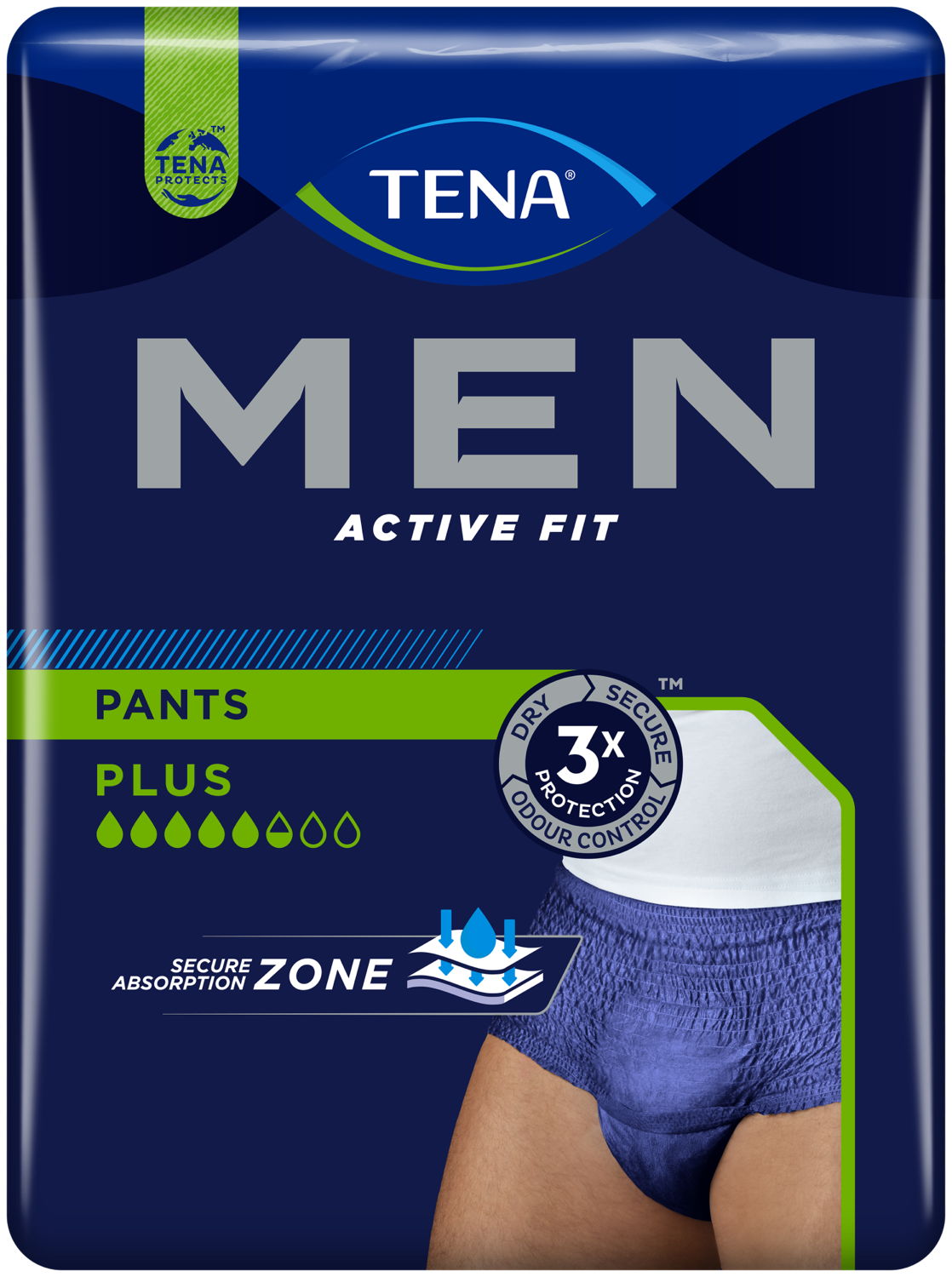 TENA Men Active Fit Pants Plus Blau